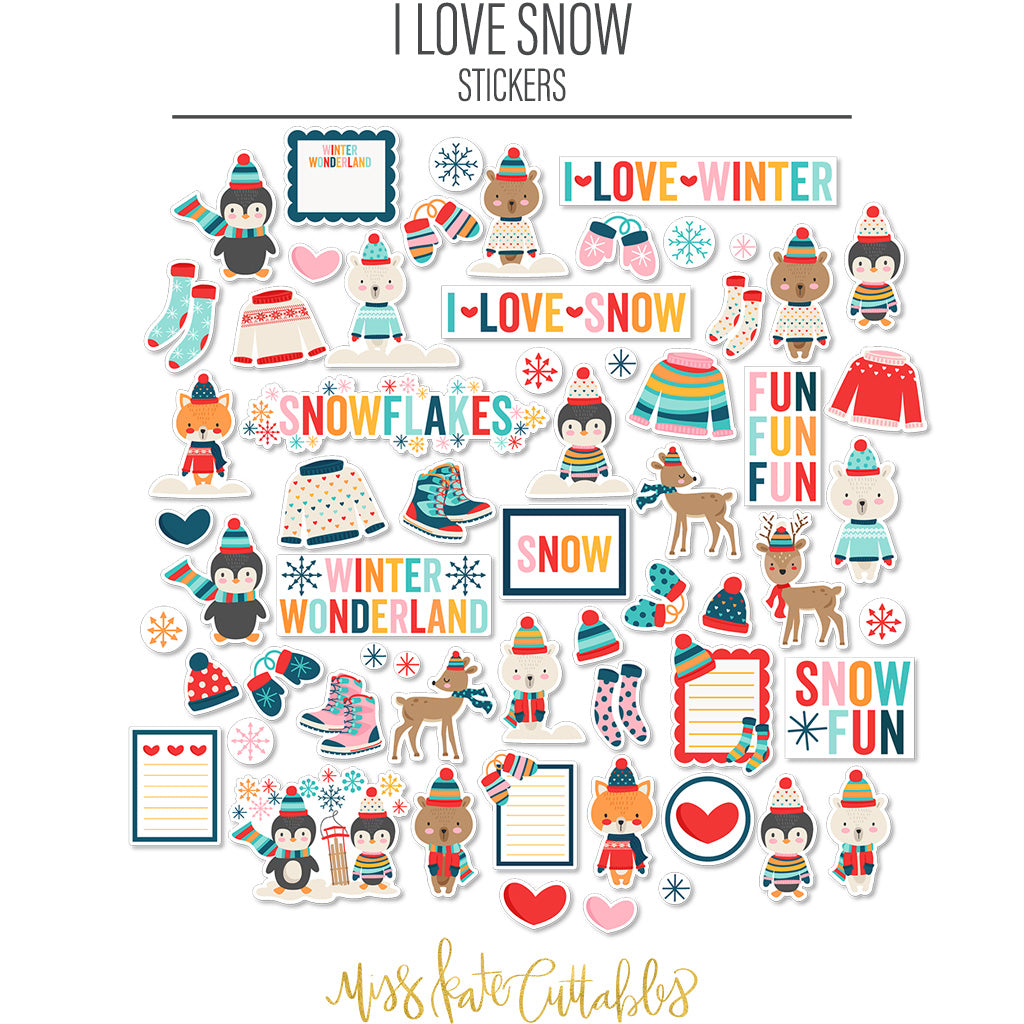 I Love Snow - For Winter - Stickers